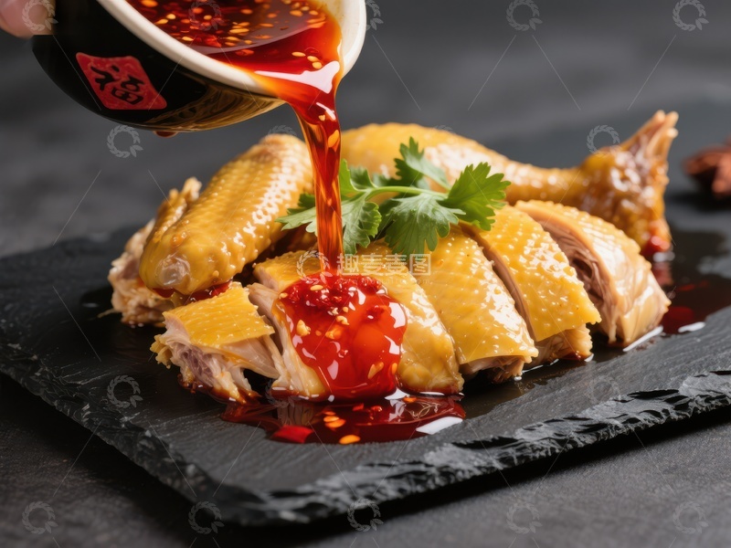 高清大图下载【趣麦麦图】酱汁淋鸡，美味呈现
