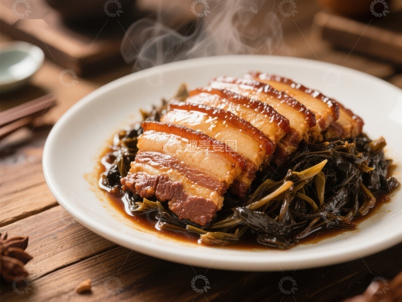 高清大图下载【趣麦麦图】梅菜扣肉：传统中式美食