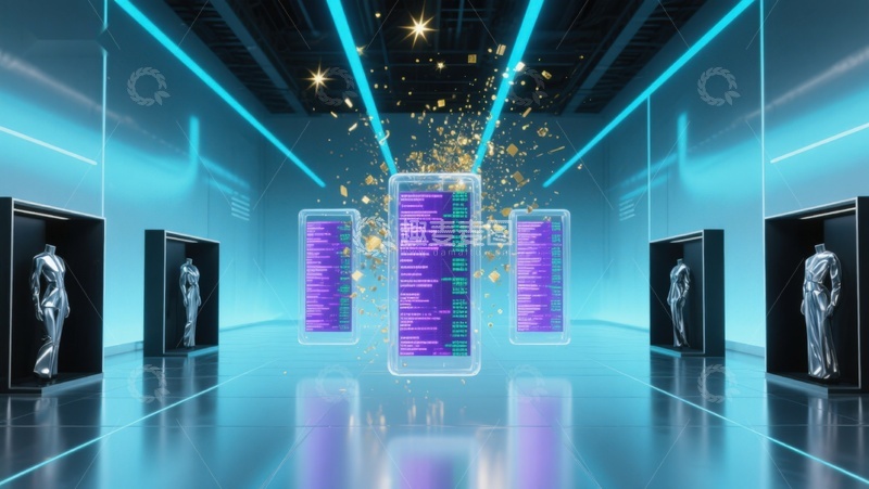 高清大图下载【趣麦麦图】未来科技走廊与数据展示