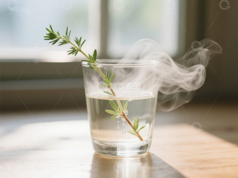 高清大图下载【趣麦麦图】热气腾腾的草本茶