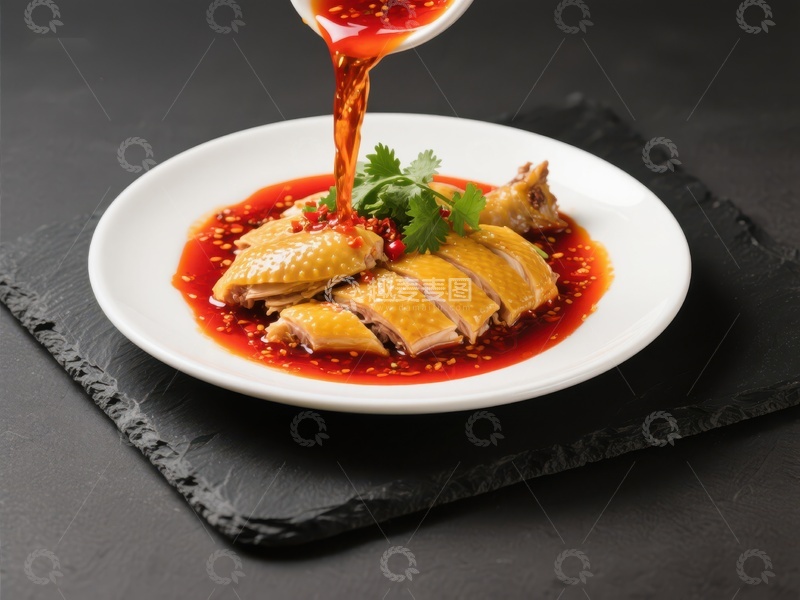 高清大图下载【趣麦麦图】红油淋鸡，美味佳肴
