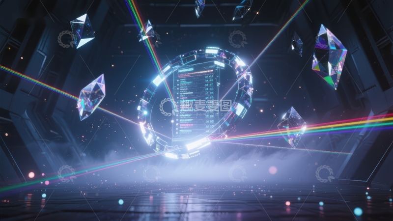 高清大图下载【趣麦麦图】未来科技环形界面与光谱效果
