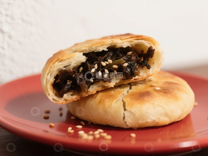 高清大图下载【趣麦麦图】酥皮肉馅饼，诱人美味