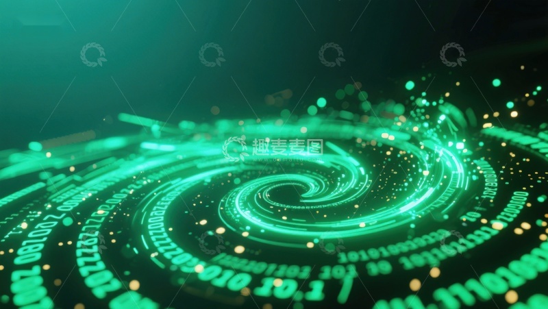 高清大图下载【趣麦麦图】数字旋涡：数据流的动态视觉