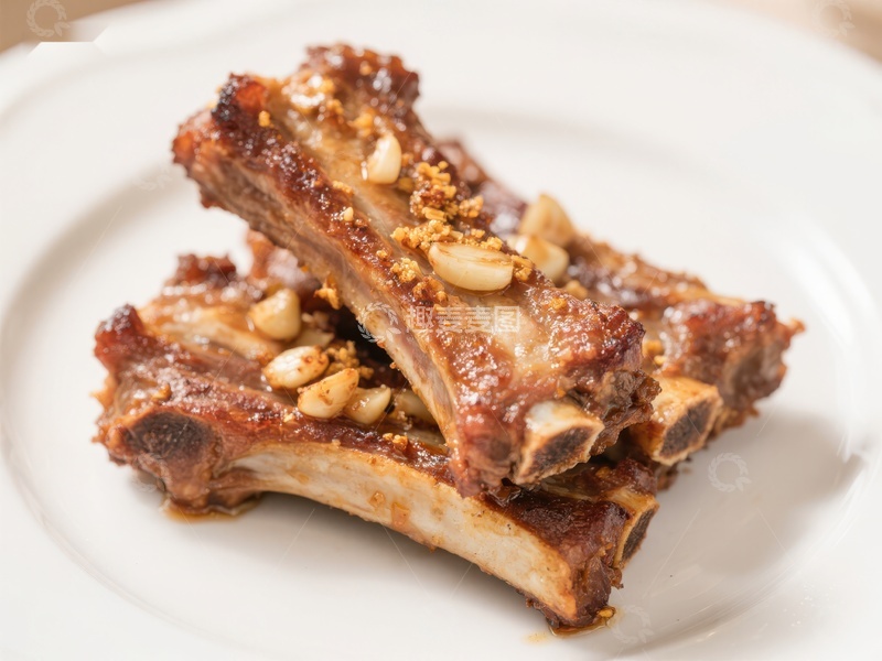 高清大图下载【趣麦麦图】香辣排骨配蒜粒