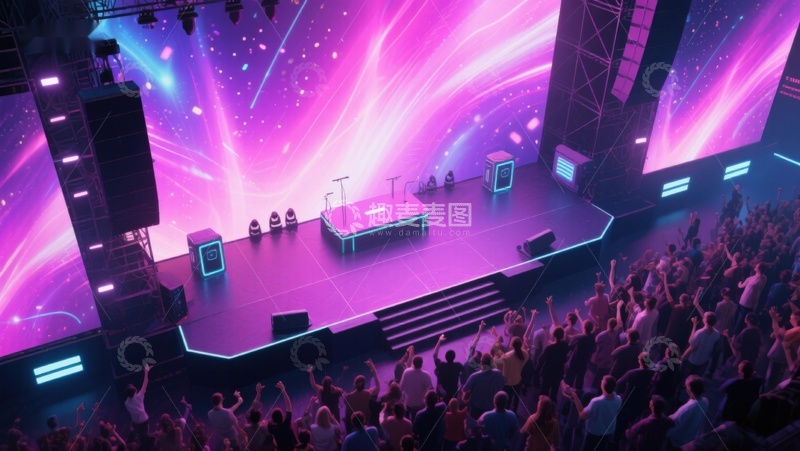 高清大图下载【趣麦麦图】炫彩舞台上的音乐盛会