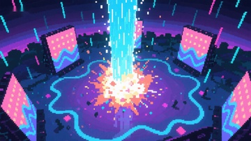 像素艺术中的光束爆炸场景