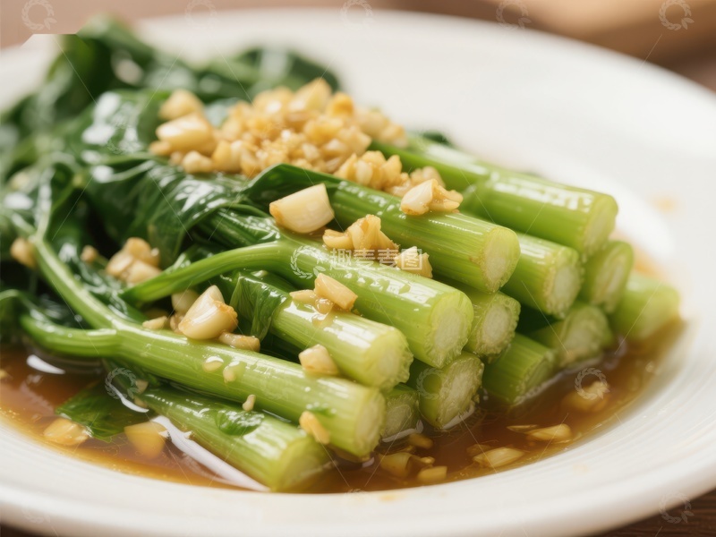 高清大图下载【趣麦麦图】蒜蓉炒芥兰，清新美味