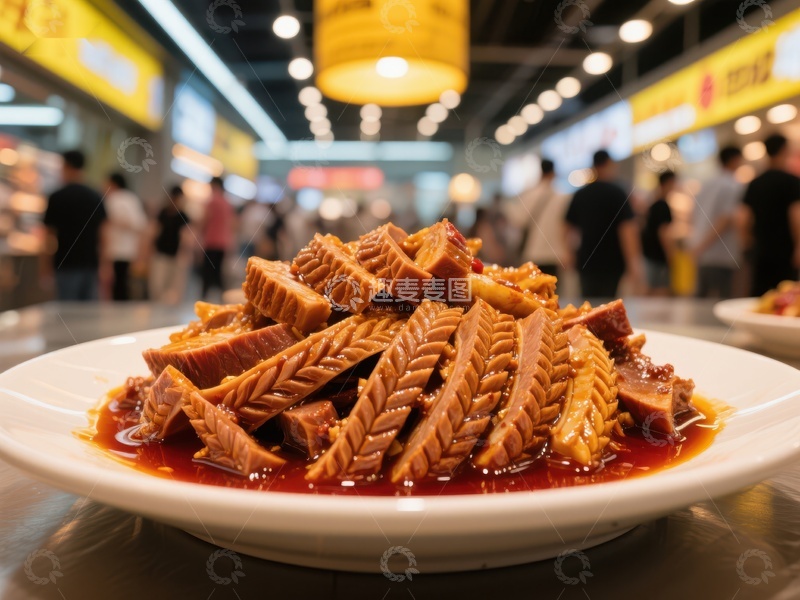 高清大图下载【趣麦麦图】麻辣牛肚，夜市美食诱人