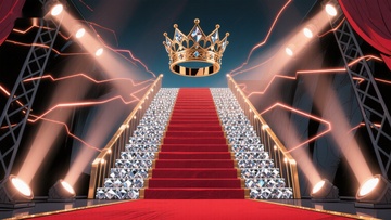 皇冠红毯舞台灯光璀璨