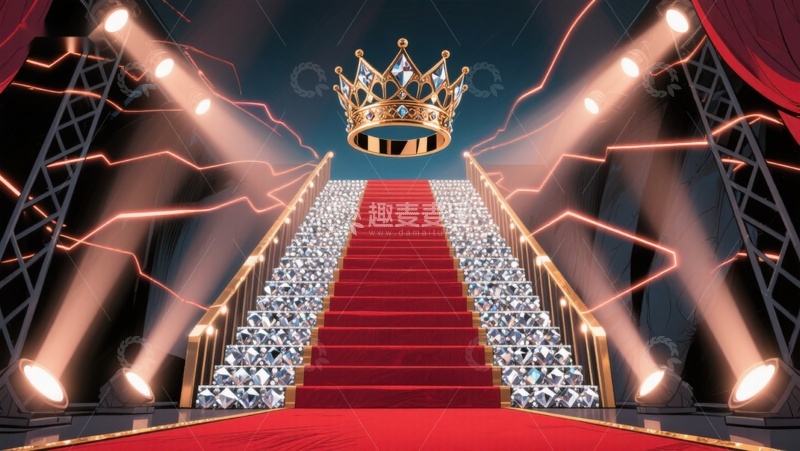 高清大图下载【趣麦麦图】-皇冠红毯舞台灯光璀璨