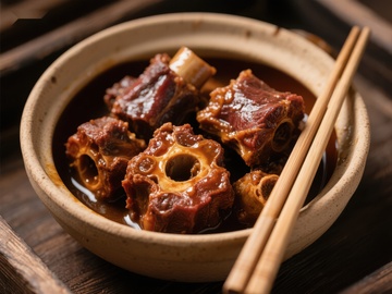 美味牛尾炖汤，搭配筷子