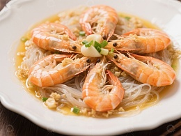 蒜蓉粉丝蒸虾美食