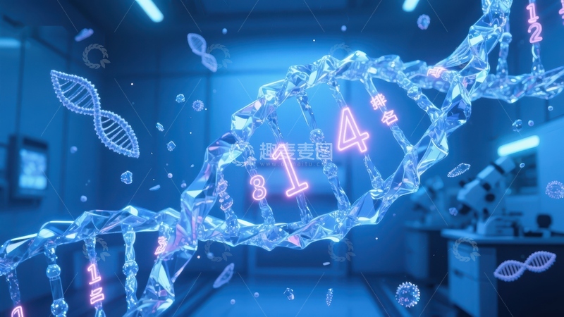 高清大图下载【趣麦麦图】数字DNA链的未来科技视觉