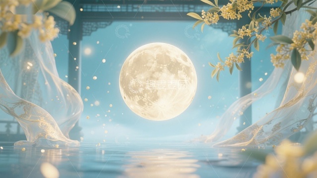 月夜庭院，花影婆娑