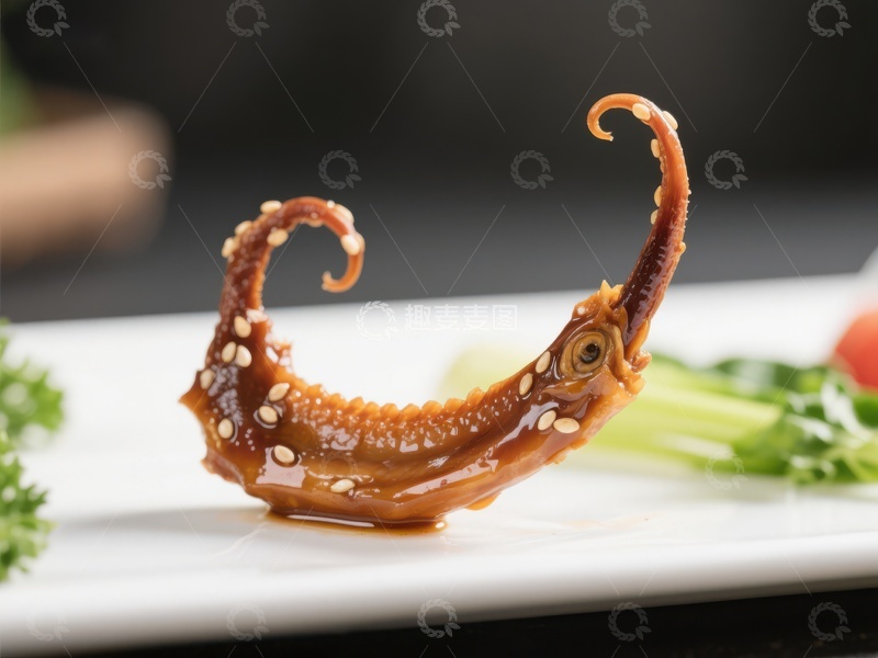 高清大图下载【趣麦麦图】酱汁鱿鱼卷精致摆盘