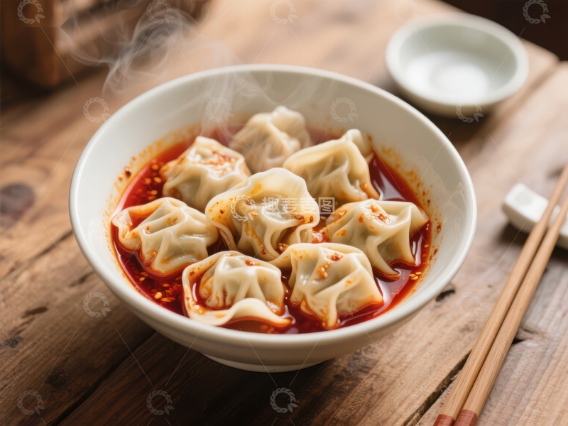 高清大图下载【趣麦麦图】热腾腾的红油水饺