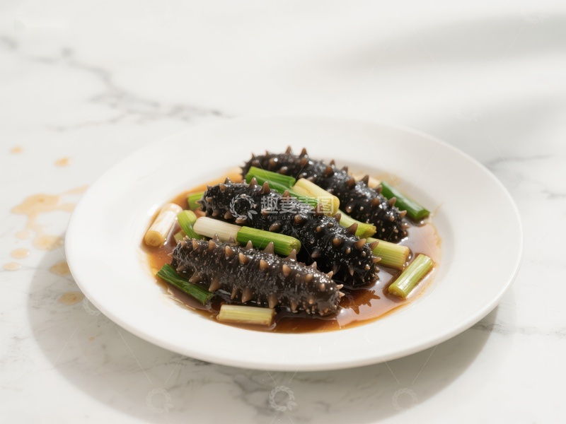 高清大图下载【趣麦麦图】海参葱烧，精致中式菜肴