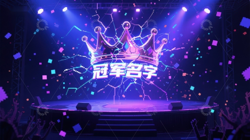高清大图下载【趣麦麦图】冠军名字舞台灯光秀