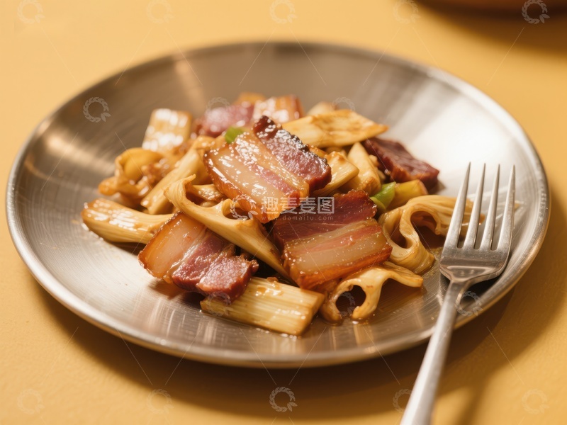 高清大图下载【趣麦麦图】培根意面，美味诱人
