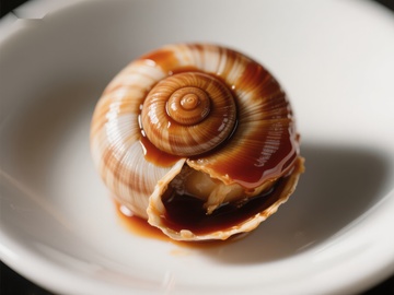酱汁蜗牛壳特写