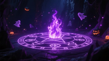 神秘魔法阵与紫色火焰