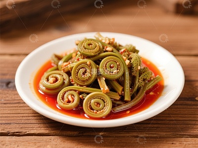 麻辣蕨根粉盘中呈现