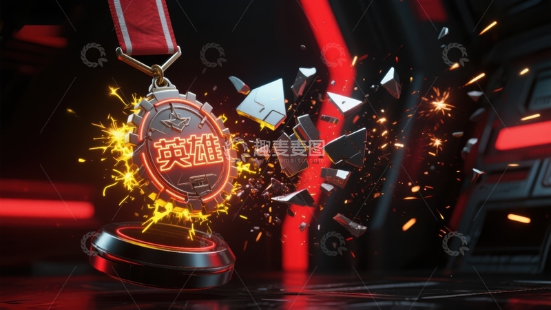 高清大图下载【趣麦麦图】勋章闪耀，英雄字样熠熠生辉