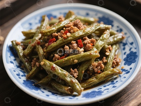 肉末炒四季豆