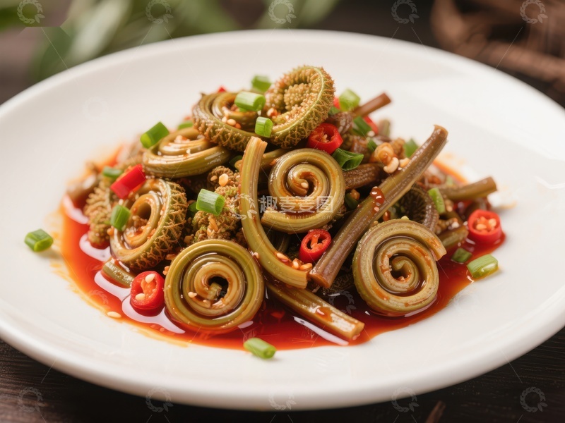 高清大图下载【趣麦麦图】麻辣鳝鱼卷配蔬菜