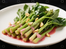 清炒芥兰配蒜蓉酱