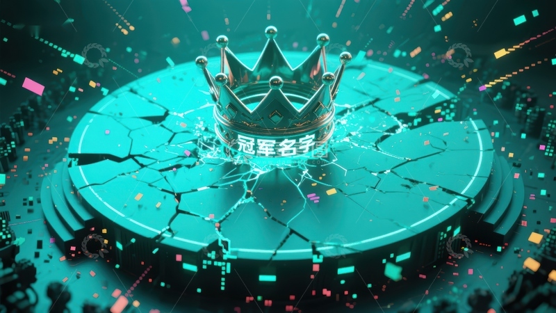 高清大图下载【趣麦麦图】数字王冠：冠军名字的科技象征