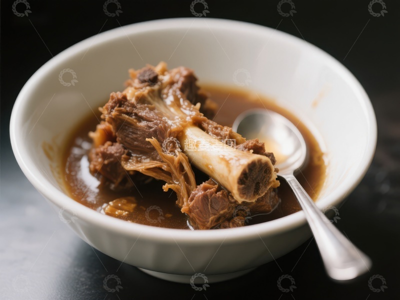 高清大图下载【趣麦麦图】一碗浓郁的炖骨汤