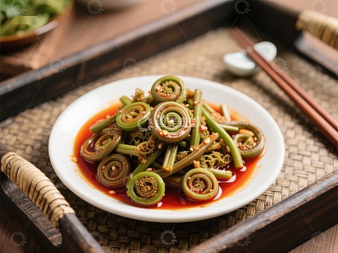 红油蕨根卷，传统中式凉菜