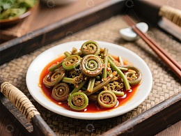 红油蕨根卷，传统中式凉菜