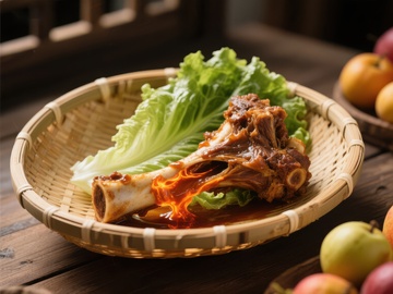 美味牛尾炖菜配生菜