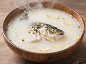 鲜美鱼汤热气腾腾