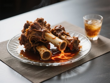 美味羊蝎子配冰镇饮料