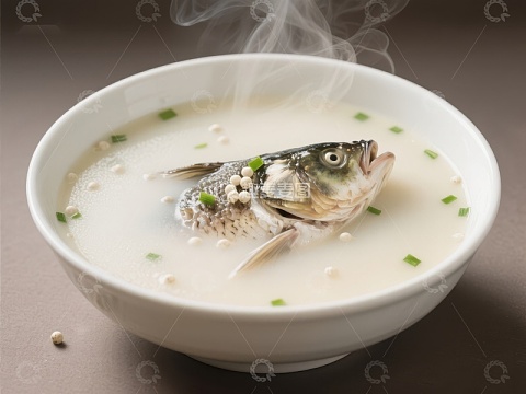 鲜美鱼头汤，热气腾腾