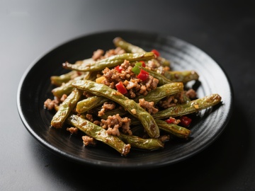 干煸四季豆配肉末