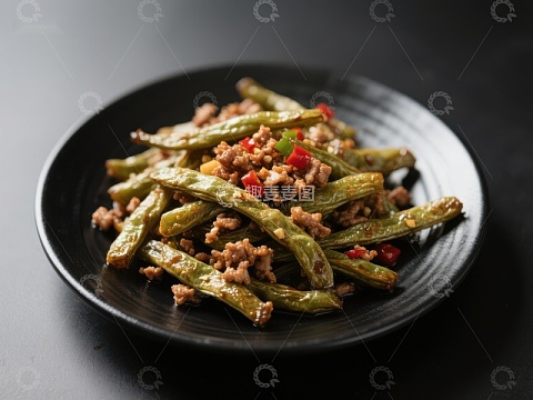 干煸四季豆配肉末