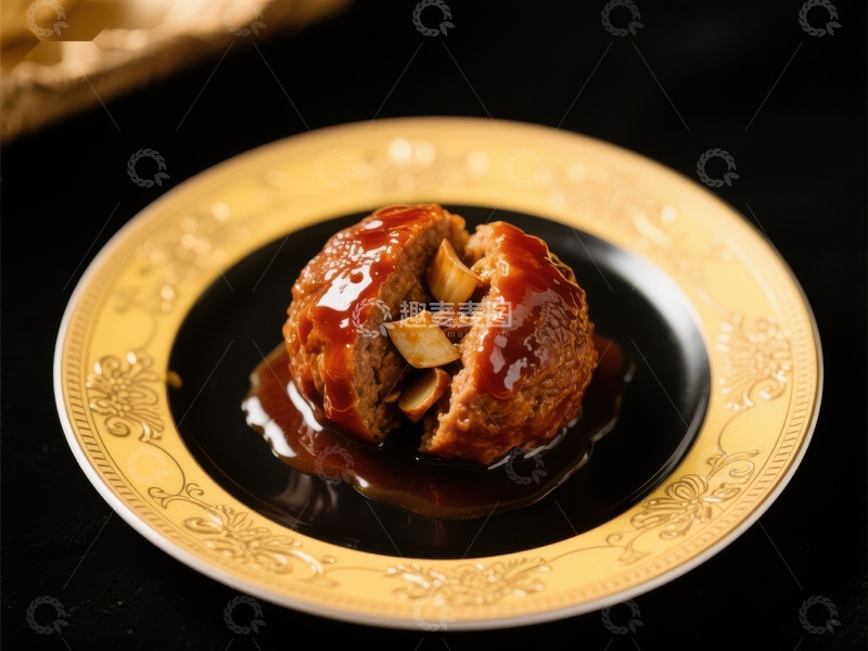 高清大图下载【趣麦麦图】酱汁肉丸，精美摆盘