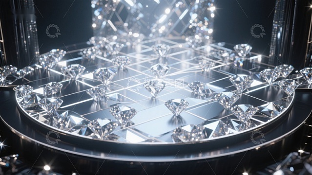 璀璨钻石构成的棋盘艺术