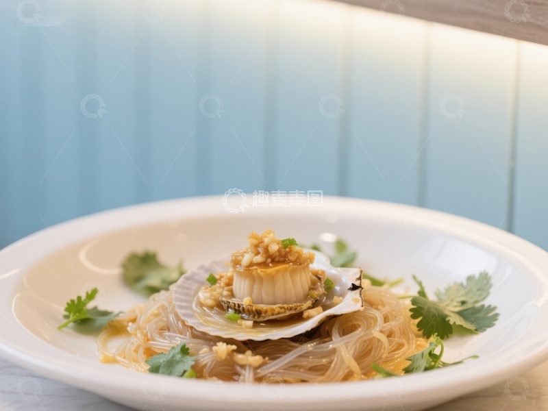 高清大图下载【趣麦麦图】扇贝粉丝蒸菜，清新美味