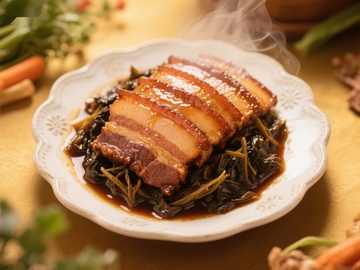 梅菜扣肉：传统美食的诱人呈现