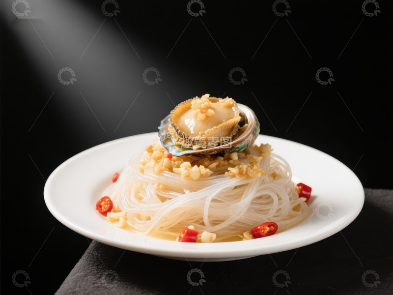 高清大图下载【趣麦麦图】鲍鱼粉丝摆盘，精致美食