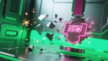 科技感奖牌破碎瞬间