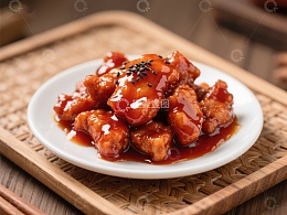 糖醋排骨，色泽诱人，美味佳肴