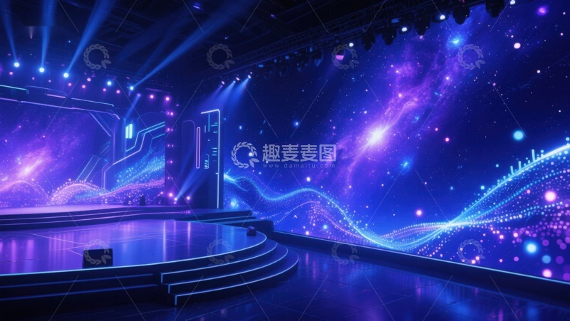 高清大图下载【趣麦麦图】未来科技舞台灯光秀