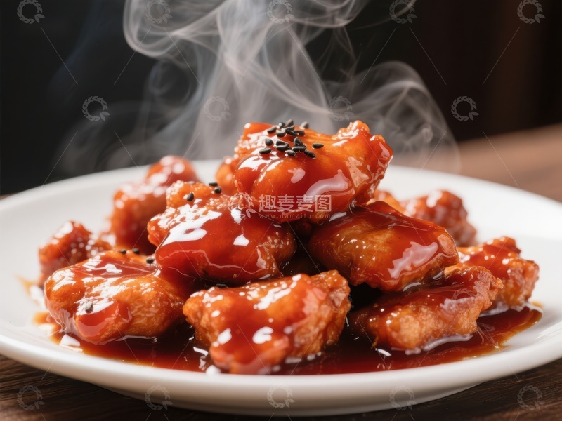 高清大图下载【趣麦麦图】热腾腾的糖醋鸡块